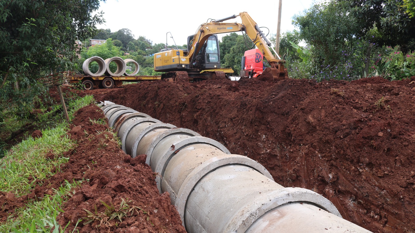 Avanza una obra clave de drenaje pluvial para evitar anegamientos en Oberá
